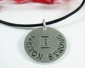 SALE -Boston Strong Necklace - Hand Stamped Sterling Silver - Supporting The One Fund Boston