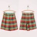 1980s High Waisted Shorts - Womens S / M - Green Yellow Red Navy Blue Plaid High Rise Wide Leg 80s Summer Shorts