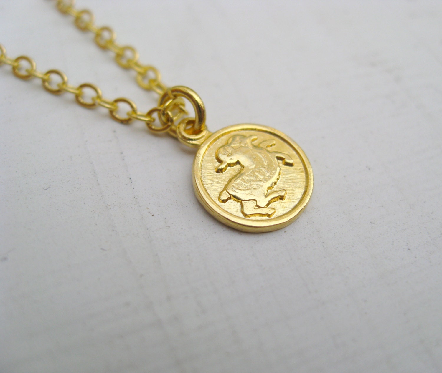 ARIES // tiny zodiac charm necklace.