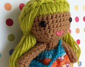 Sweet handmade Green hair doll