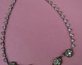 1930's czech crystal glass necklace. art deco. gatsby jewels.