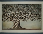 Original Hand Pulled Woodblock Print - Tree No. 21, Award Winning Moku Hanga Fine Art Print Limited Edition OOAK