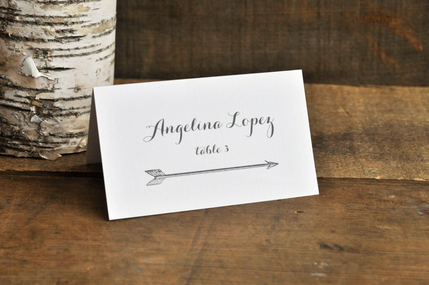 Place Card with Guest Name - Arrows of Love