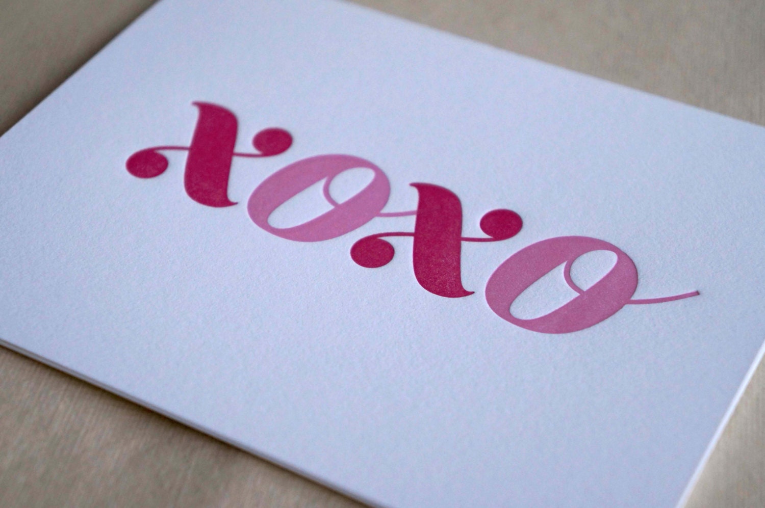 Letterpressed Love Hug n' Kiss Note Card