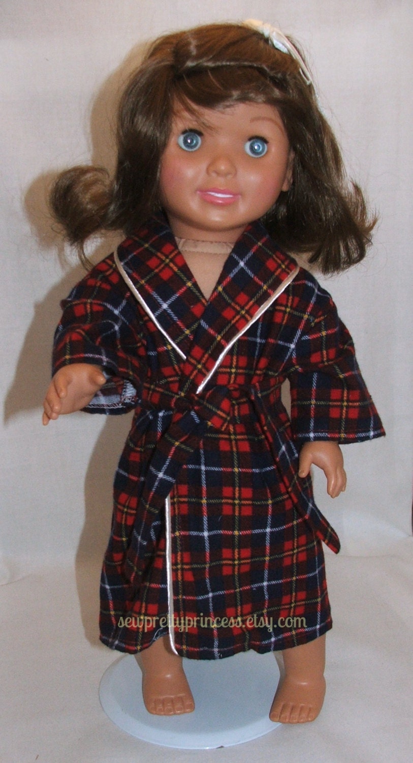 Red Plaid Houserobe/Bathrobe Fits American Girl