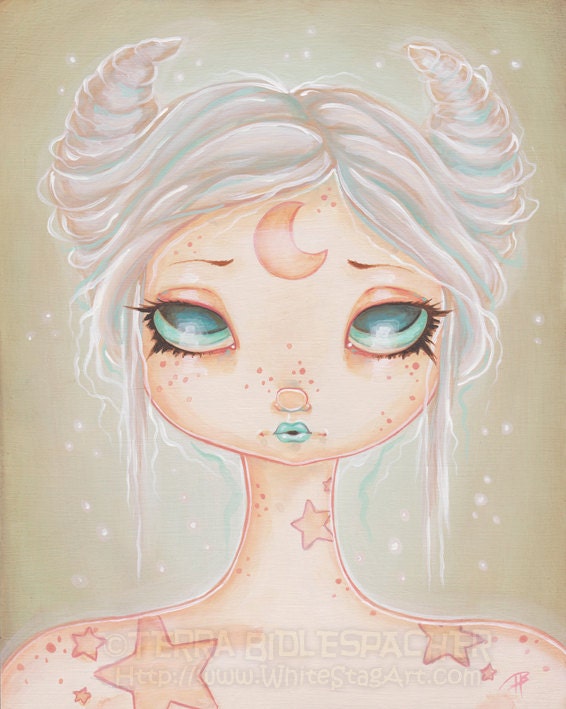 moon fairy girl glow 8 by 10 print - Moon Child