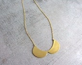 Gold brass fashion collar bib necklace, peter Pan necklace, Statement necklace