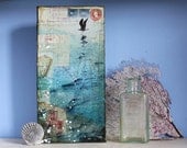 Fly Over No. 2 - 6" x 12" original mixed media collage painting on canvas