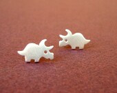 Dinosaur Stud Earrings Triceratops Sterling Silver Teen Kids Gift Jewelry Girl Woman Post Earrings mom  for her spring