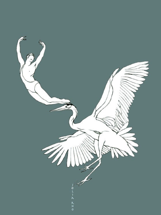 two dancers drawing