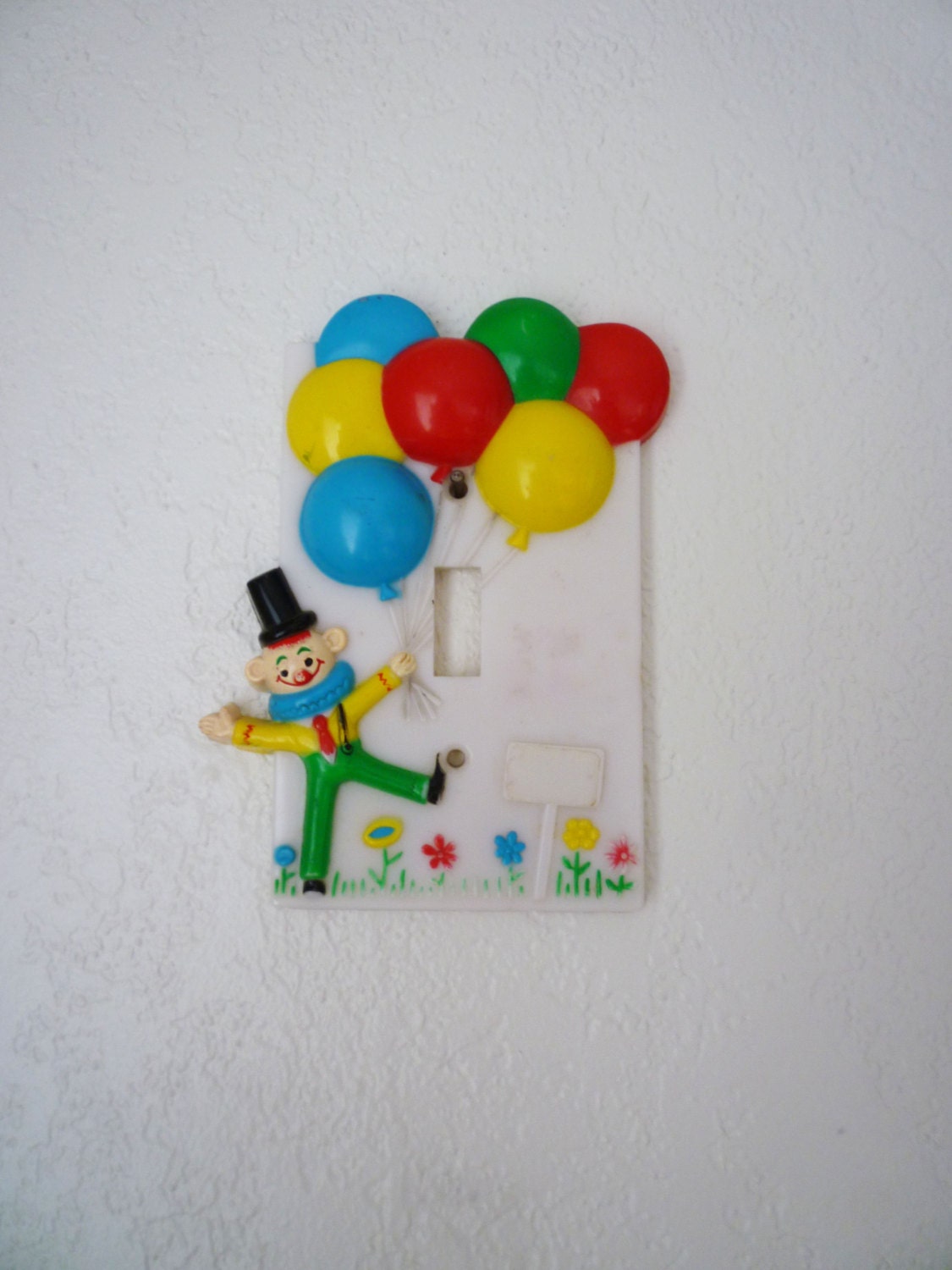 Vintage Clown Light Switch Cover, 1973