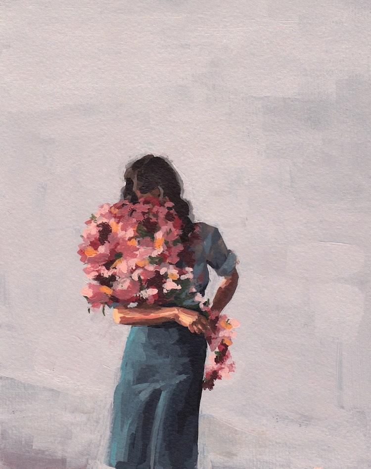 Flower Child . giclee art print of original painting