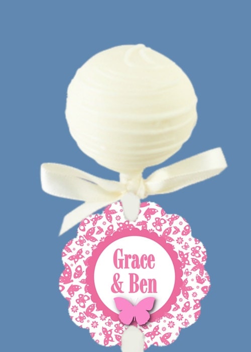Cake Pop Tags, Butterflies, Wedding, Bridal Shower, Engagement Party Il_570xn