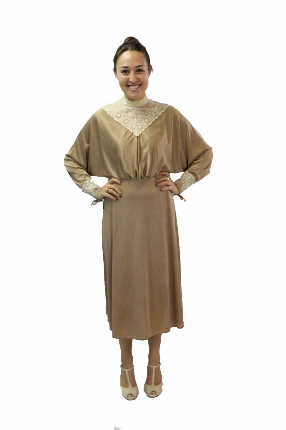 SALE - Vintage Dress - Romantic 1970s does Edwardian Reception Wedding Dress