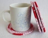 Red Hot Love Coiled Coasters / set of 4 / by PrairieThreads