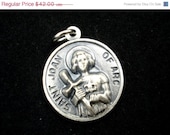 On Sale 25% Off Sterling Silver Saint Joan of Arc Catholic Medal - Chapel Sterling LL38