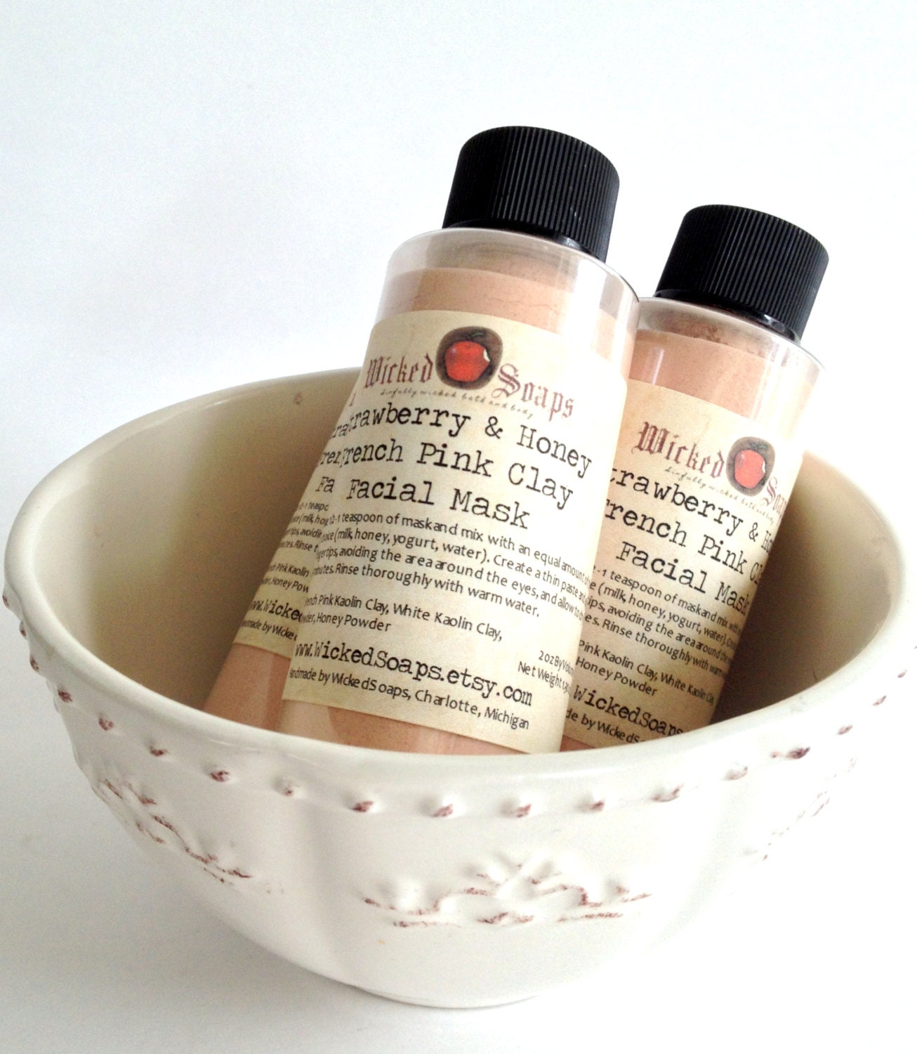 Strawberry and Honey Facial Mask with French Pink Clay - Sensitive to Normal Skin Types