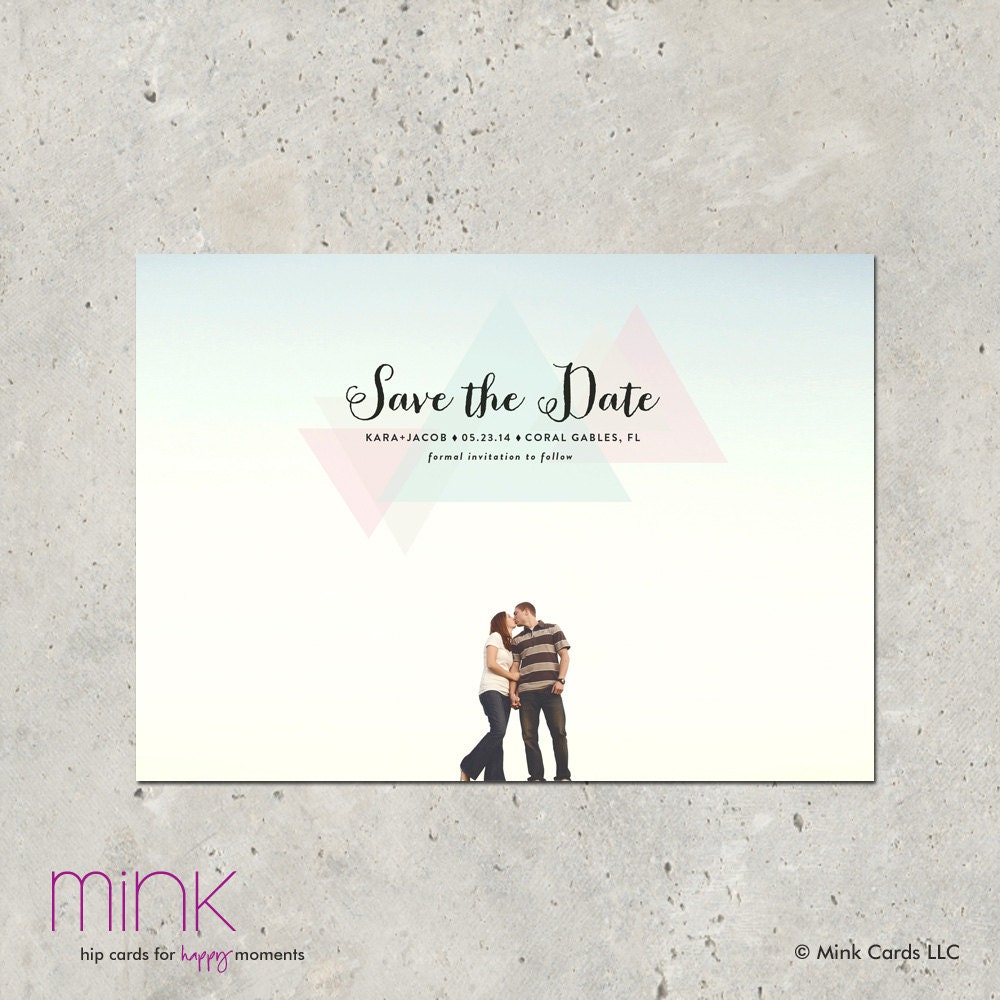 save the date geometric - "Love Triangle"