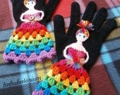 Crochet Gloves - The Upcycled Rainbow Fairy Princess