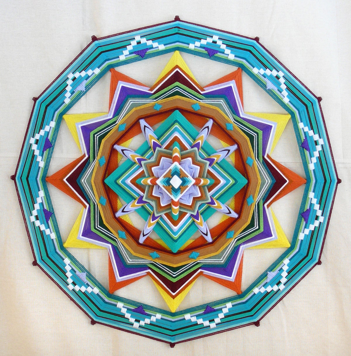 Ring of LIfe, a 36 inch, 12-sided, Ojo de Dios mandala