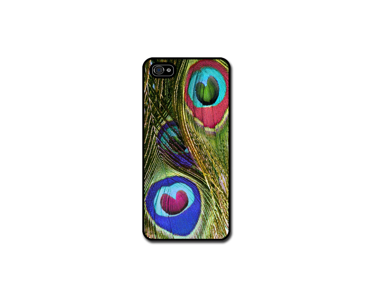 Gadget cover for iPhone 5 - Cool Peacock Feather iPhone5 case - hot pink bright blue protectve rubber case