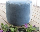 Ottoman  floor cushion round hassack hassock floor pillow  bean bag pouf storage bag foot stool