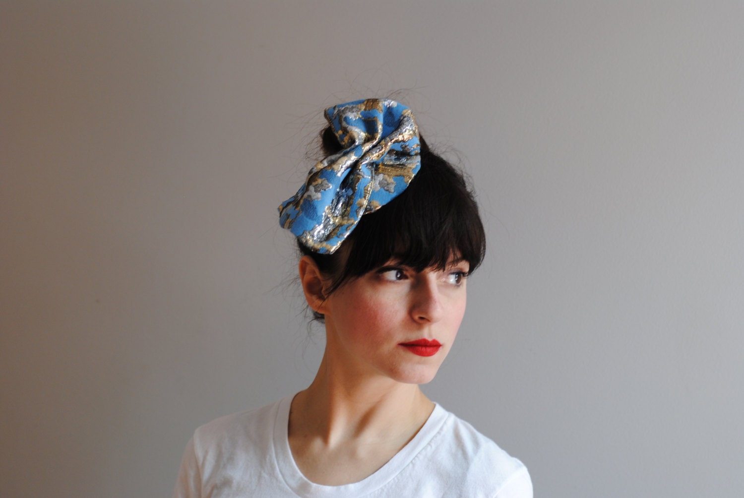 Vintage Golden Brocade Fascinator by CIAO NINA