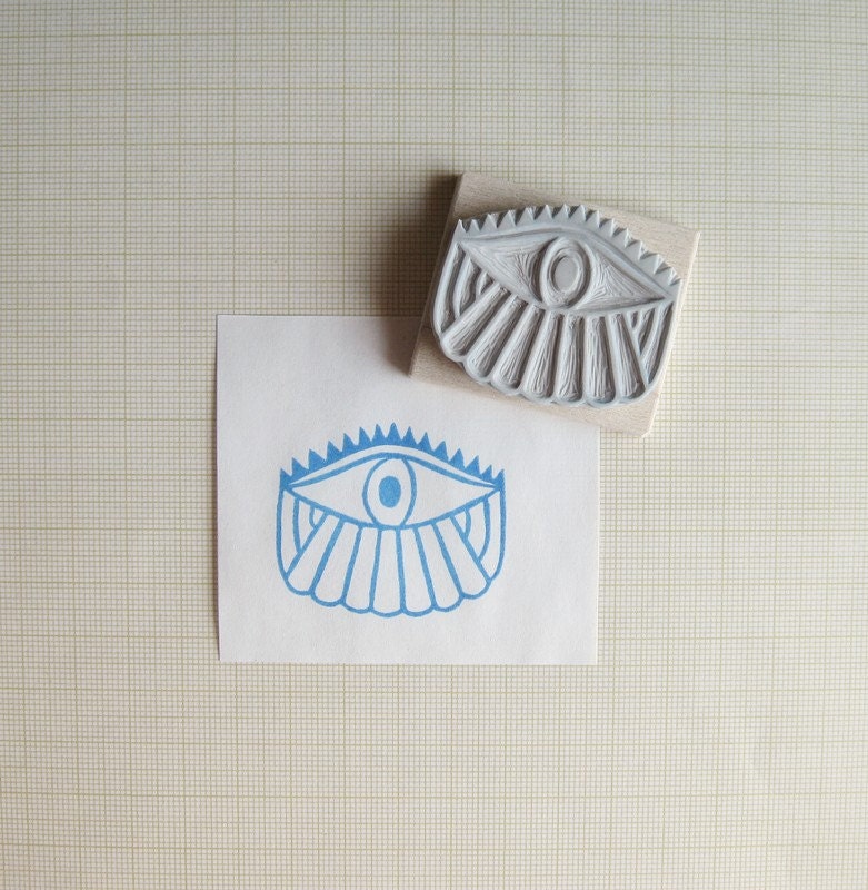 NEW Magic Eye Hand Carved Rubber Stamp