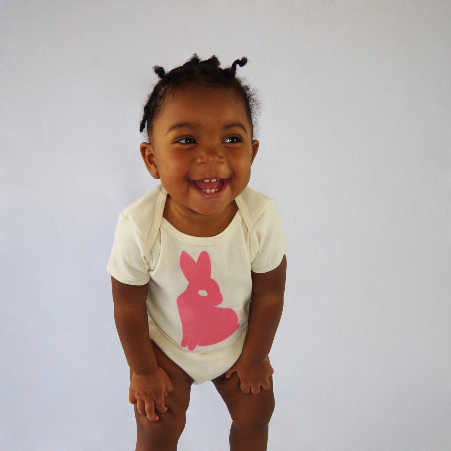 Little Bunny Organic Baby Onesie in Natural