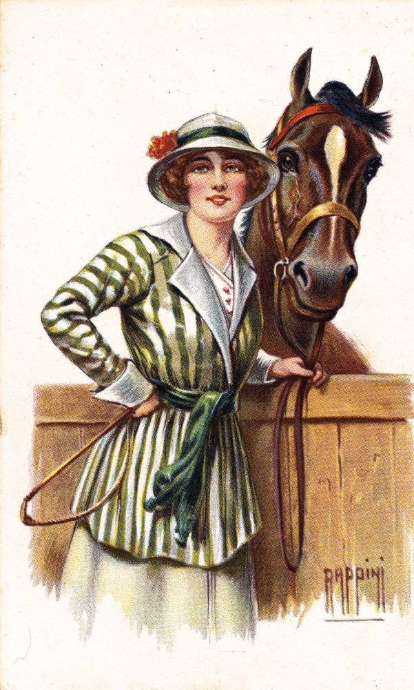 Vintage Lady/ Woman with Horse Downloadable, Printable, Digital Art Image