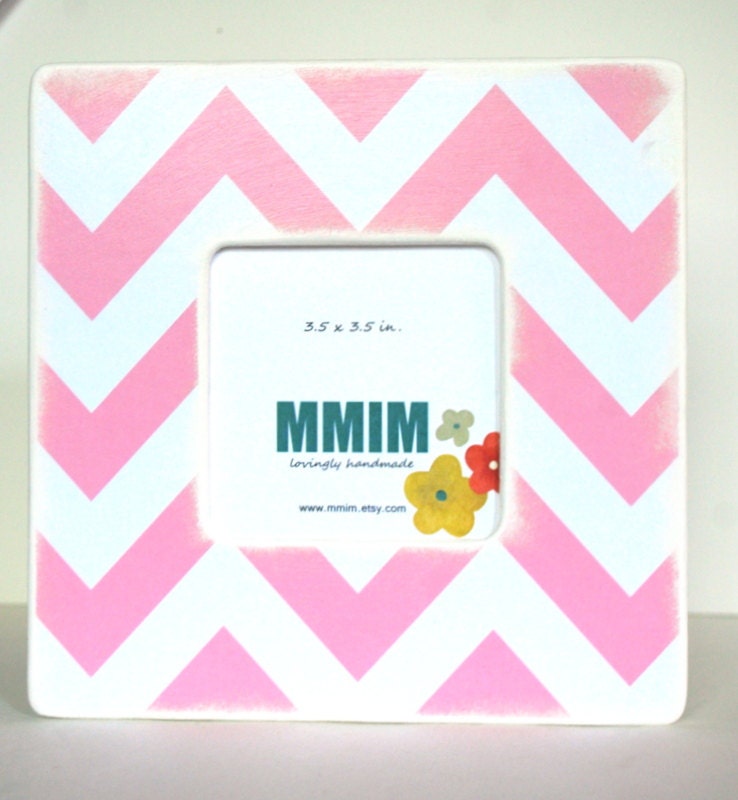 Pink Large Chevron Picture Frame