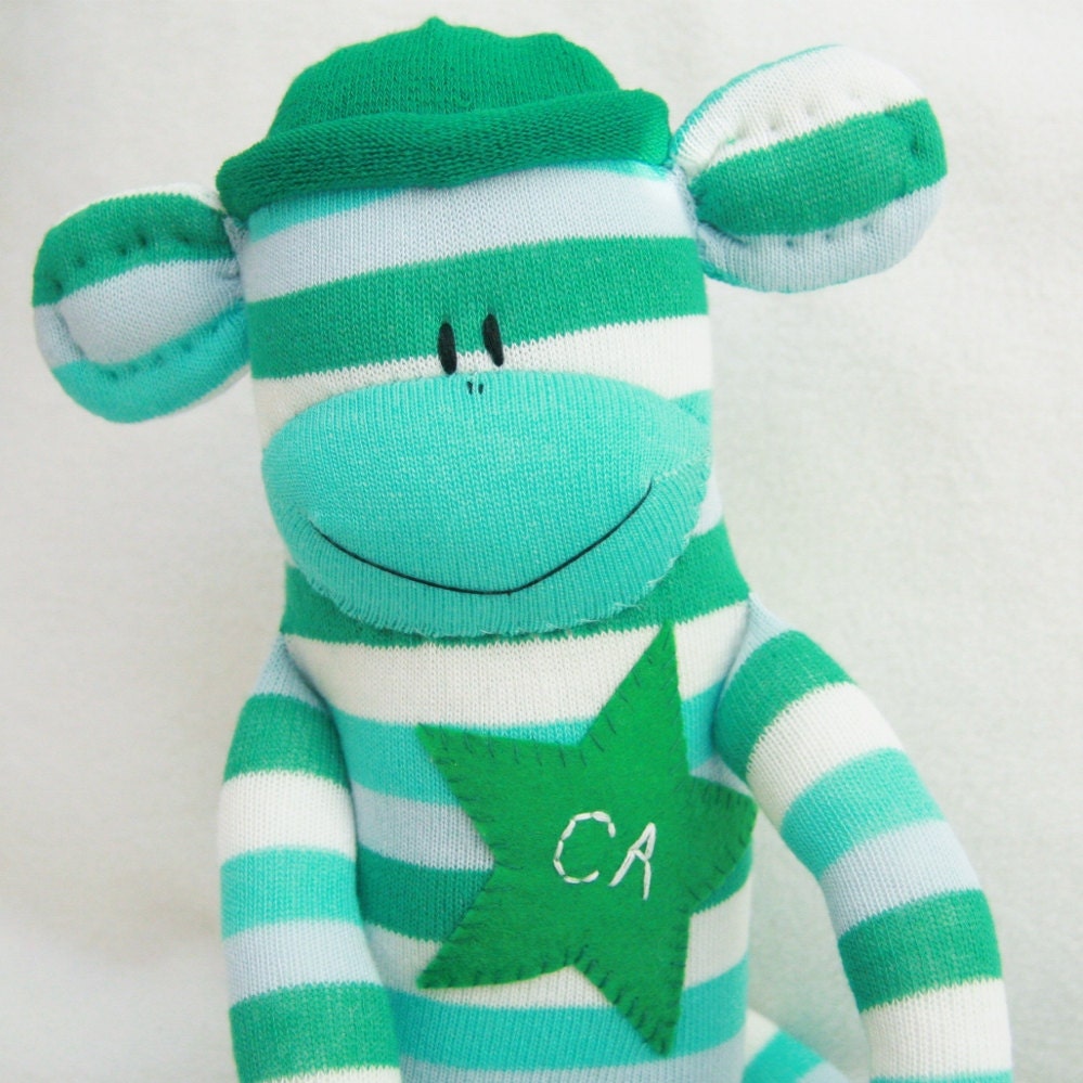 Personalized Sock Monkey Name Patch