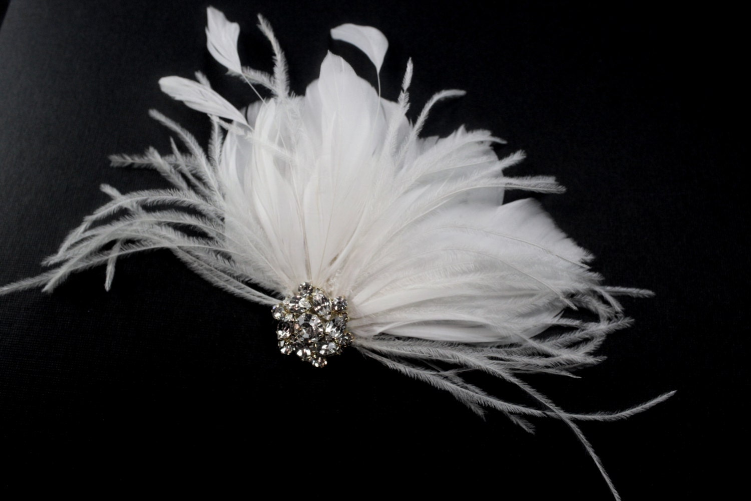 Feather Fascinator-Birdcage Veil Feather Fascinator-FF106