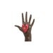 Heart In Hand, Valentine Decoration, Red Heart, Hand, Witch, Pincushion, Shelf Sitter, Make Do, Primitive, Black, Orange, Orange and Black