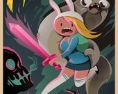 Adventure Time - Fionna and Cake Art Poster - 24x36 Print