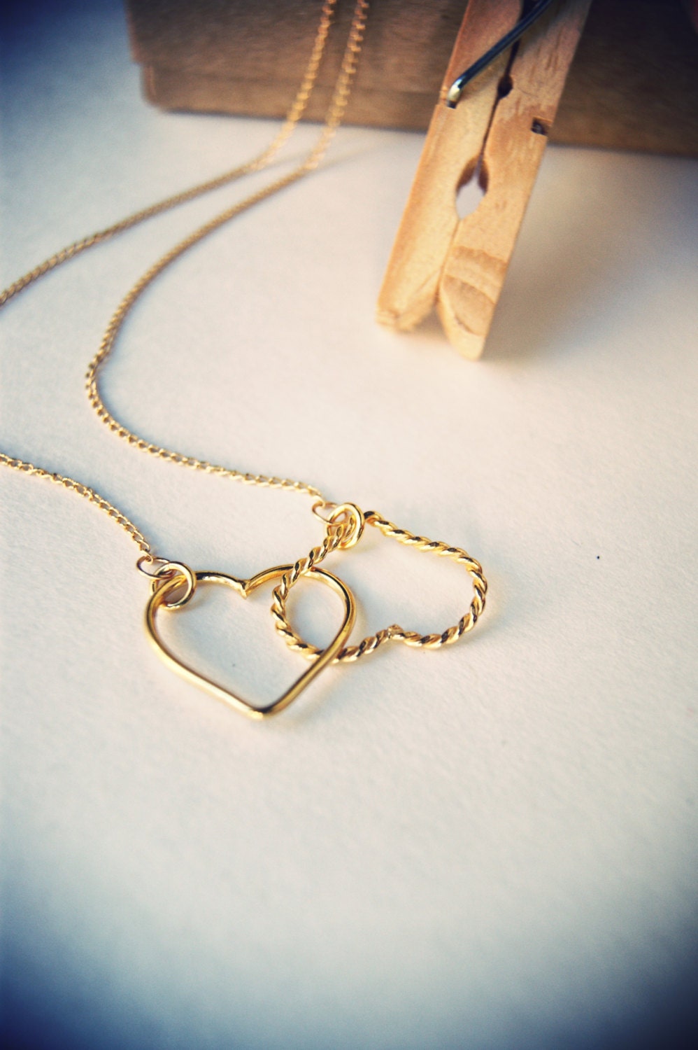 Tangled Hearts Necklace - Gold