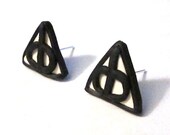 Deathly Hallow Stud Earrings - Harry Potter Jewelry - Handmade with Polymer Clay - Surgical Steel Posts
