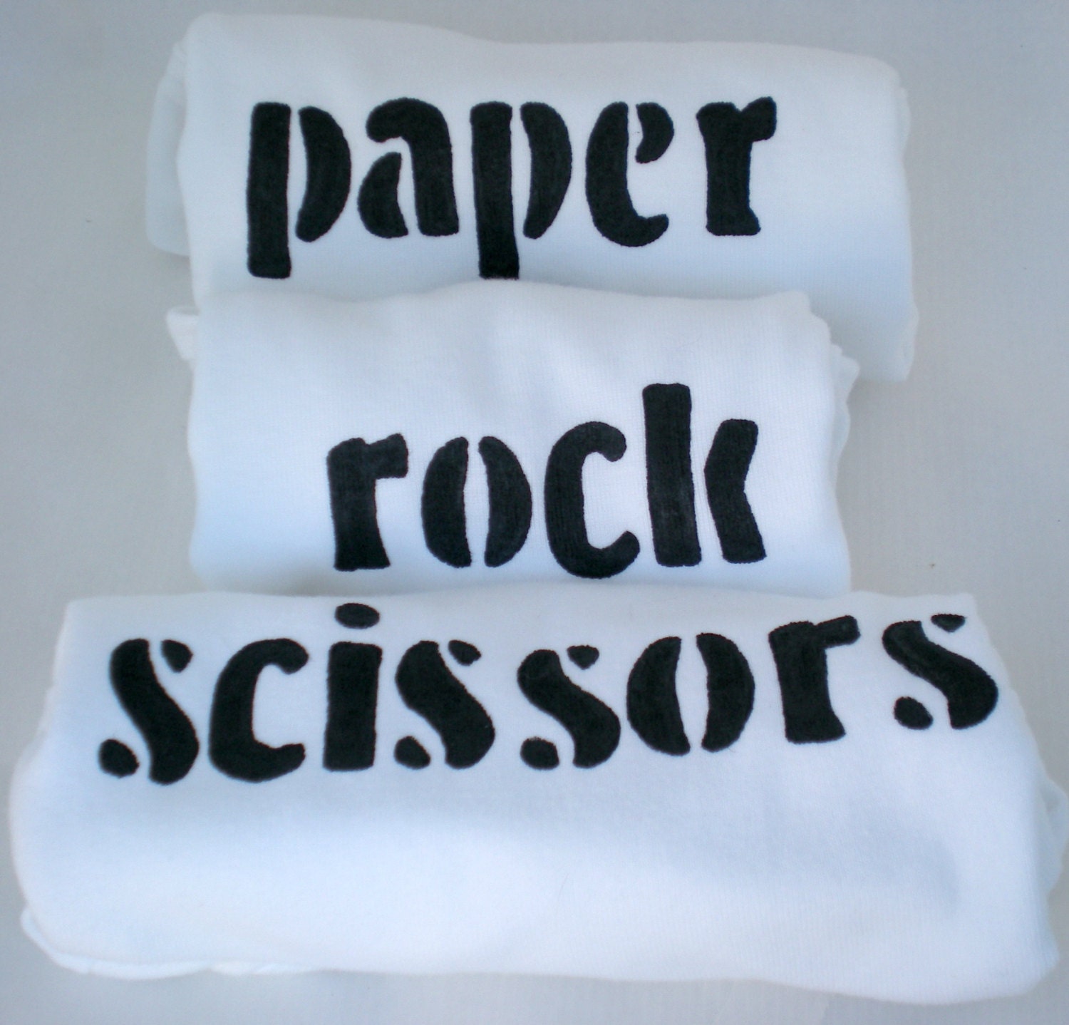 Funny Triplet Onesies Rock Paper Scissors Triplet Baby Gift