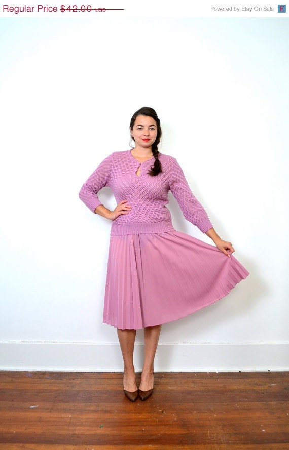 May Sale // 1980s Lilac Sweater Set // Large // XL