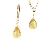 Lemon Quartz Micro Faceted Teardrop 14K gold Fill earrings