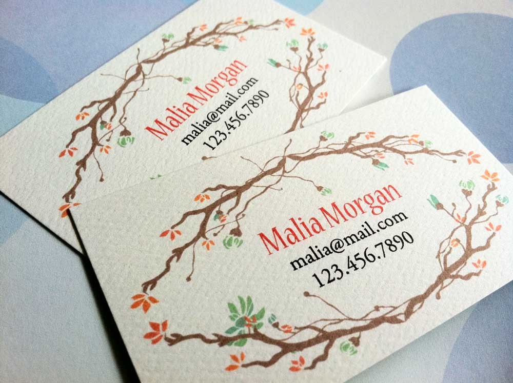 Personalized Spring Floral Business Cards Calling Cards - Set of 50