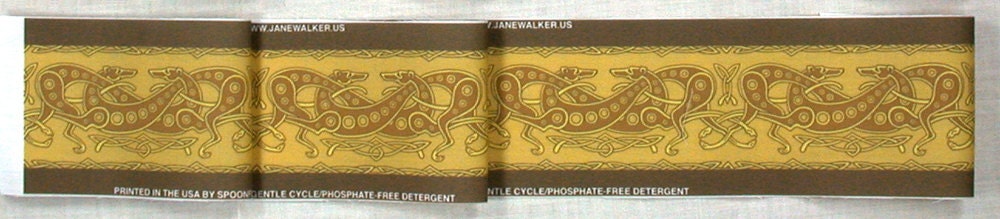Gold Greyhound Celtic Knot Fabric cotton trim, poplin . C Old Gold