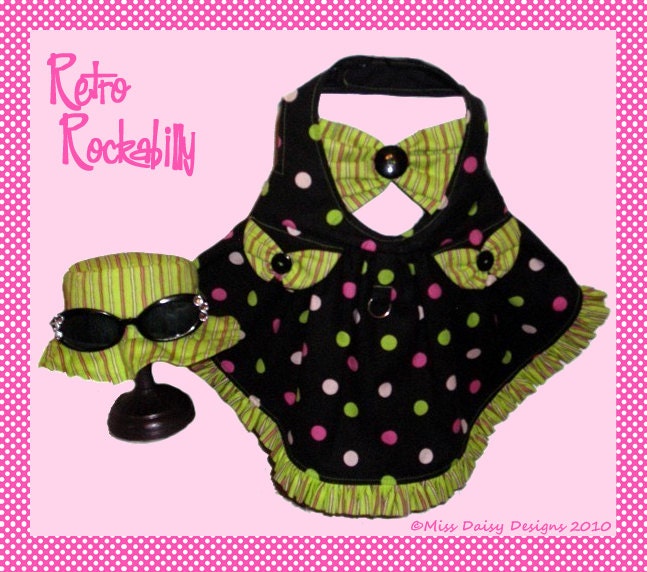 Rockabilly Dog Clothes Pattern To Sew Sun Dress & Hat PDF