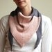 Shape Shifter Scarf - Linen Color Block Spring Scarf  - Womens Pale Pink Twilight Gray