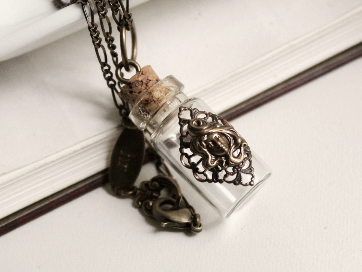 Persephone Aged Brass and Swarovski Necklace - Nature - Goddess - Victorian - Shabby Chic - Summer - Wedding - Bridal