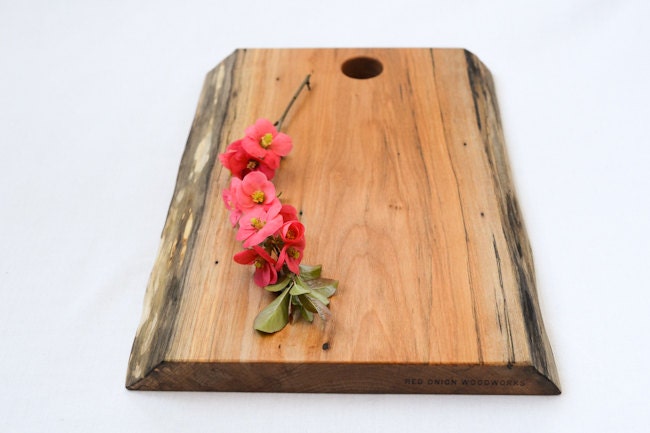 Wood Cutting Board, Natural Edge Salvaged Maple 854, Ready to Ship