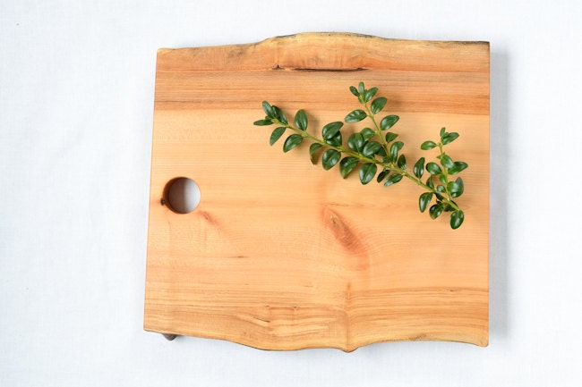 Wood Serving Board, Natural Edge Salvaged Maple 825, Ready to Ship