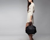 SALE Soft Leather bag - Opelle Vanda bag in Black pebbled leather NEW ss2013
