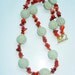 Orange Quartzite and Carved Cinnabar Beaded Necklace