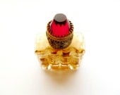 Rare Art Deco Czech Glass Irice Miniature Perfume Bottle Jewel Top
